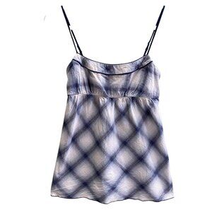 Y2K Babydoll Plaid Tank Top Sz S Countryside Smock Preppy Soft Girl Cottage Boho